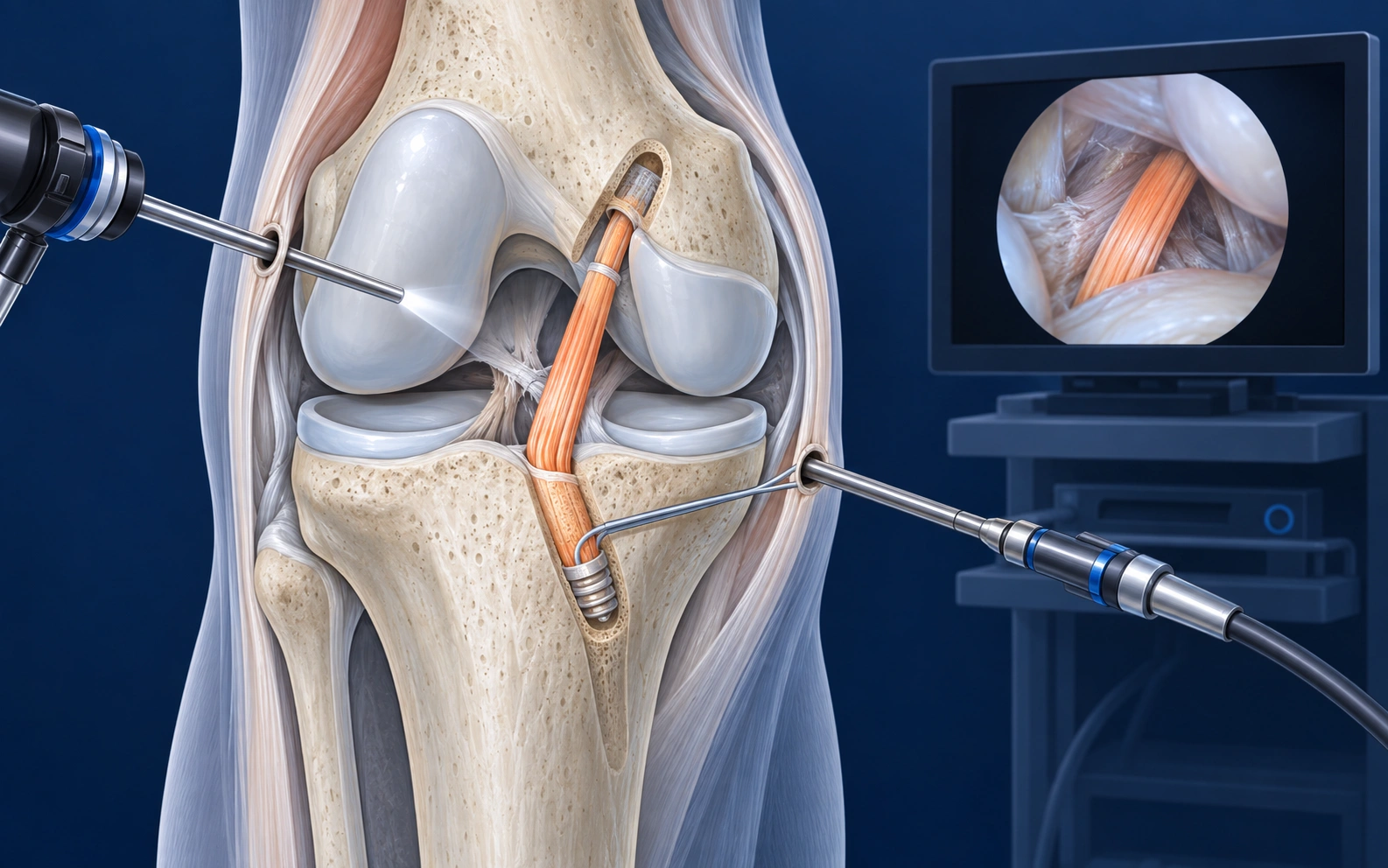Arthroscopic ACL reconstruction surgery being performed in Delhi