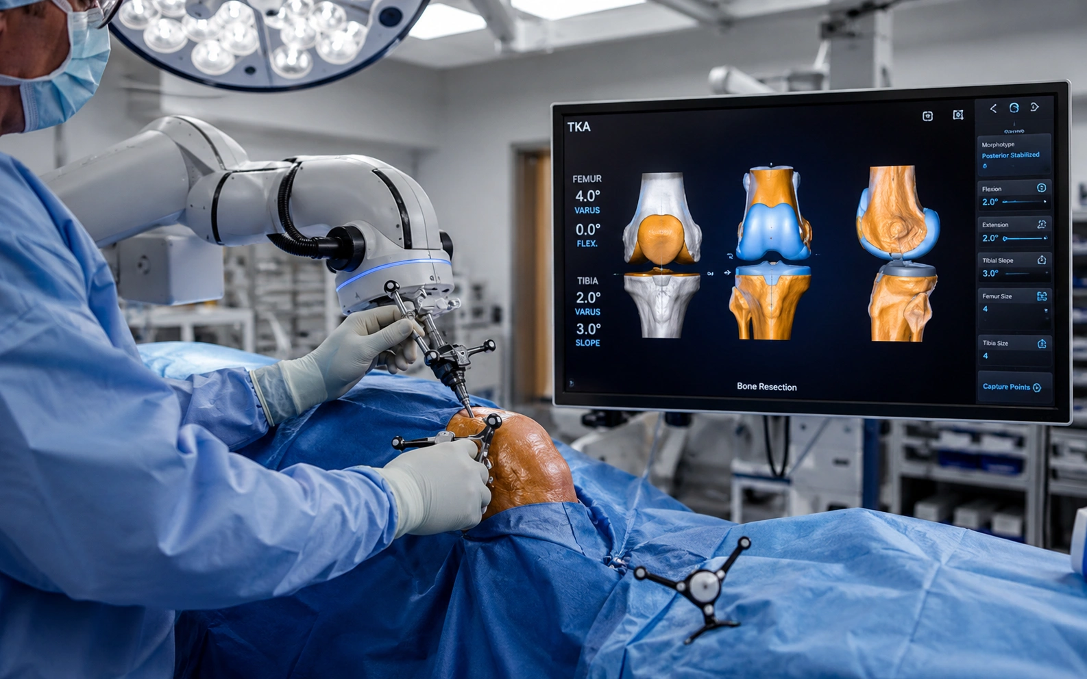 Robotic-assisted and computer-navigated knee replacement technology used by Dr. Atul Mishra in Delhi NCR